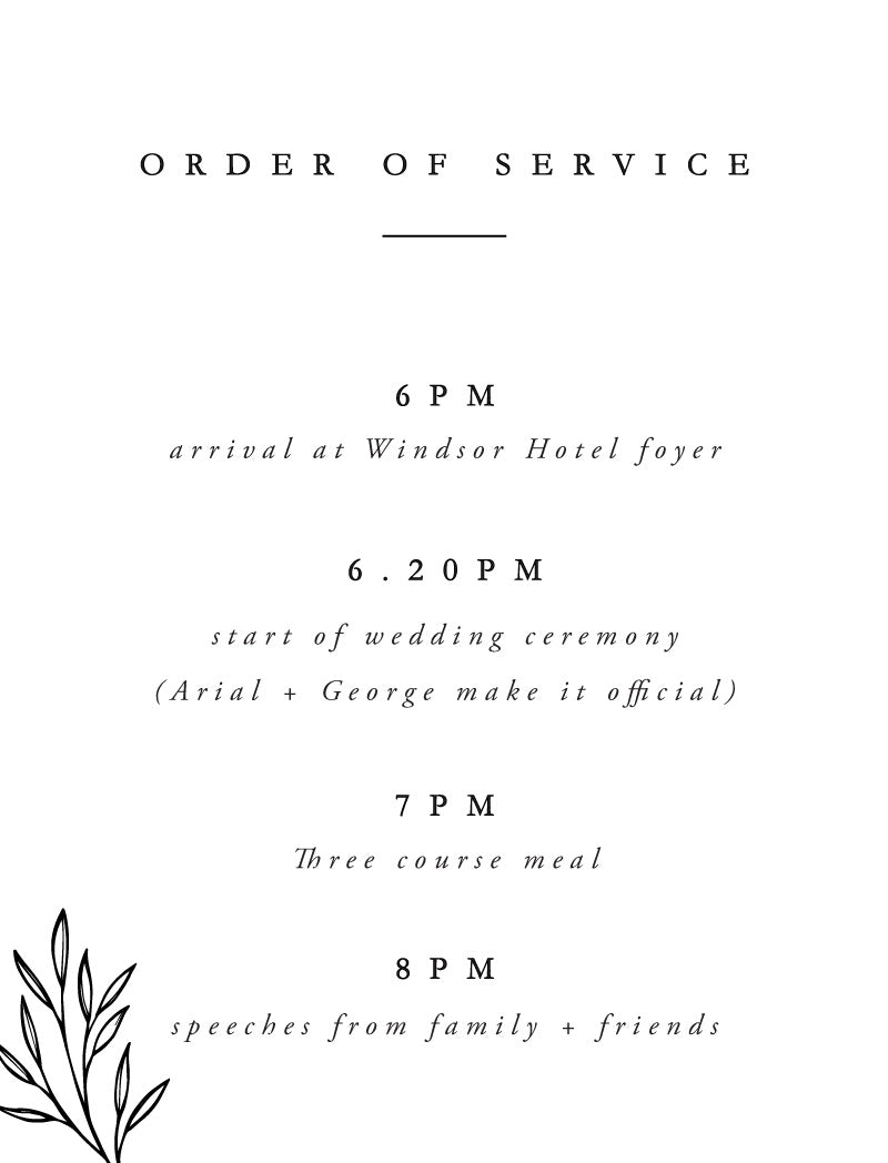 Luna Wedding Program by Shab M.