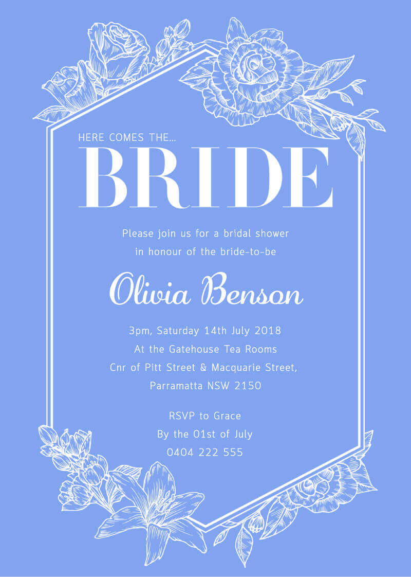 Floral Contemporary BrideBridal Shower Invitation by Lang M.