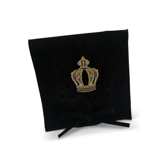Crown Design Suede Hachnosas Sefer Torah Peckel