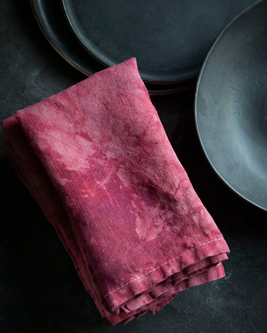 Crushed Berry / Hand-Loomed Linen Napkin Sets