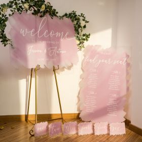Water color Acrylic Wedding Sign Set - welcome & seating chart signs CSP004