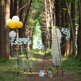 Eucalyptus geometric Acrylic Wedding Sign Package - welcome signs & seating chart CSP012