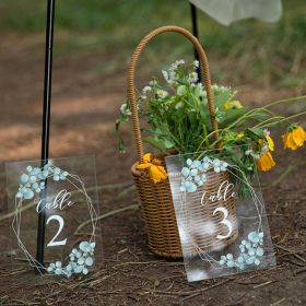 Acrylic Wedding Table Numbers Eucalyptus geometric CT016