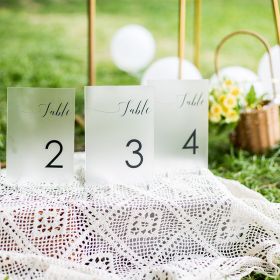 Acrylic Wedding Table Numbers Simple black calligraphy CT018