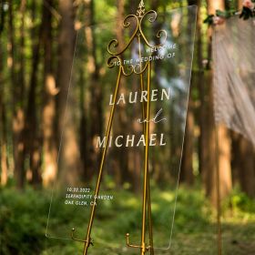 Modern glitter gold welcome to our wedding acrylic welcome sign CS055