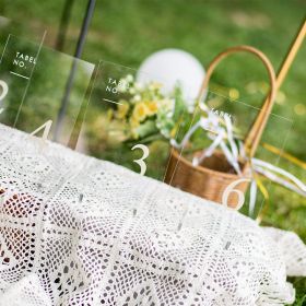 Acrylic Wedding Table Numbers Simple black calligraphy CT019