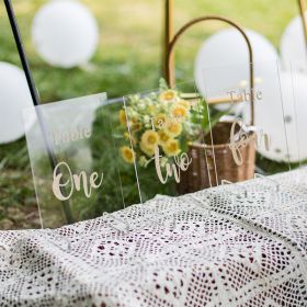 Acrylic Wedding Table Numbers Glitter Gold Calligraphy CT020