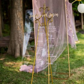 Custome wedding sign-Glitter gold calligraphy Acrylic Wedding Seating chart CS062