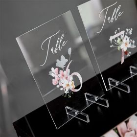 Acrylic Wedding Table Numbers Pink and blush floral CT017