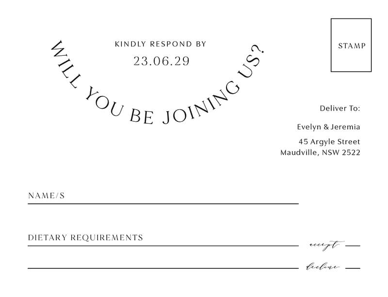 Curve Love RSVP Cards by Yunita Y.