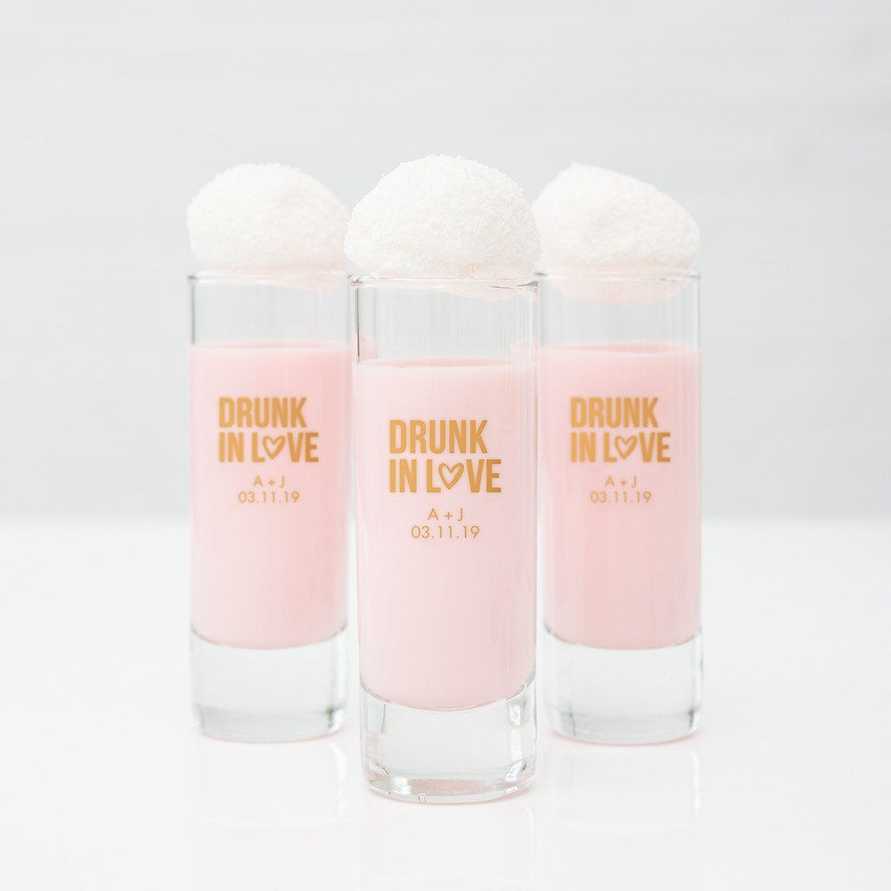 Custom Printed Tall Shot Glass Wedding Favor