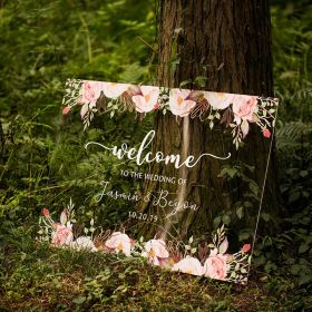 Custom Wedding Sign- Colorful and Chic Floral Acrylic Welcome Sign CS004