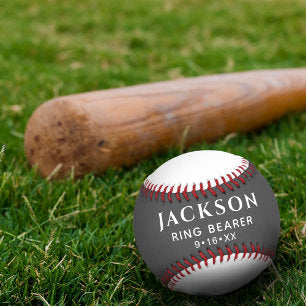 Customized Text Wedding Favor Ring Bearer Keepsake Baseball