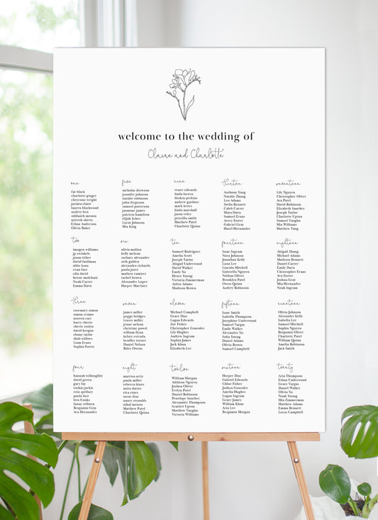 Dainty Flower Seating Chart by Lauren D.