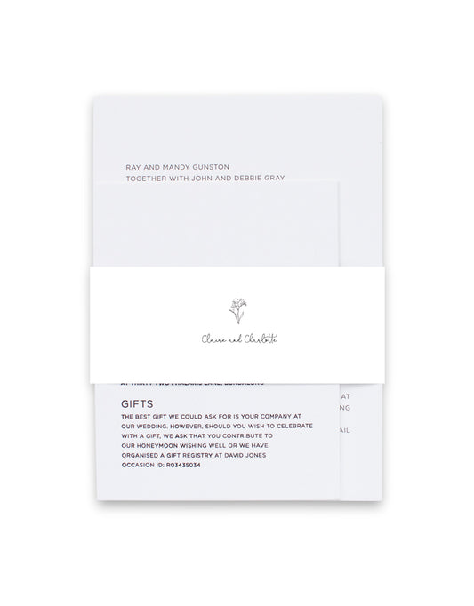 Dainty Flower Invitation Belly Band by Lauren D.
