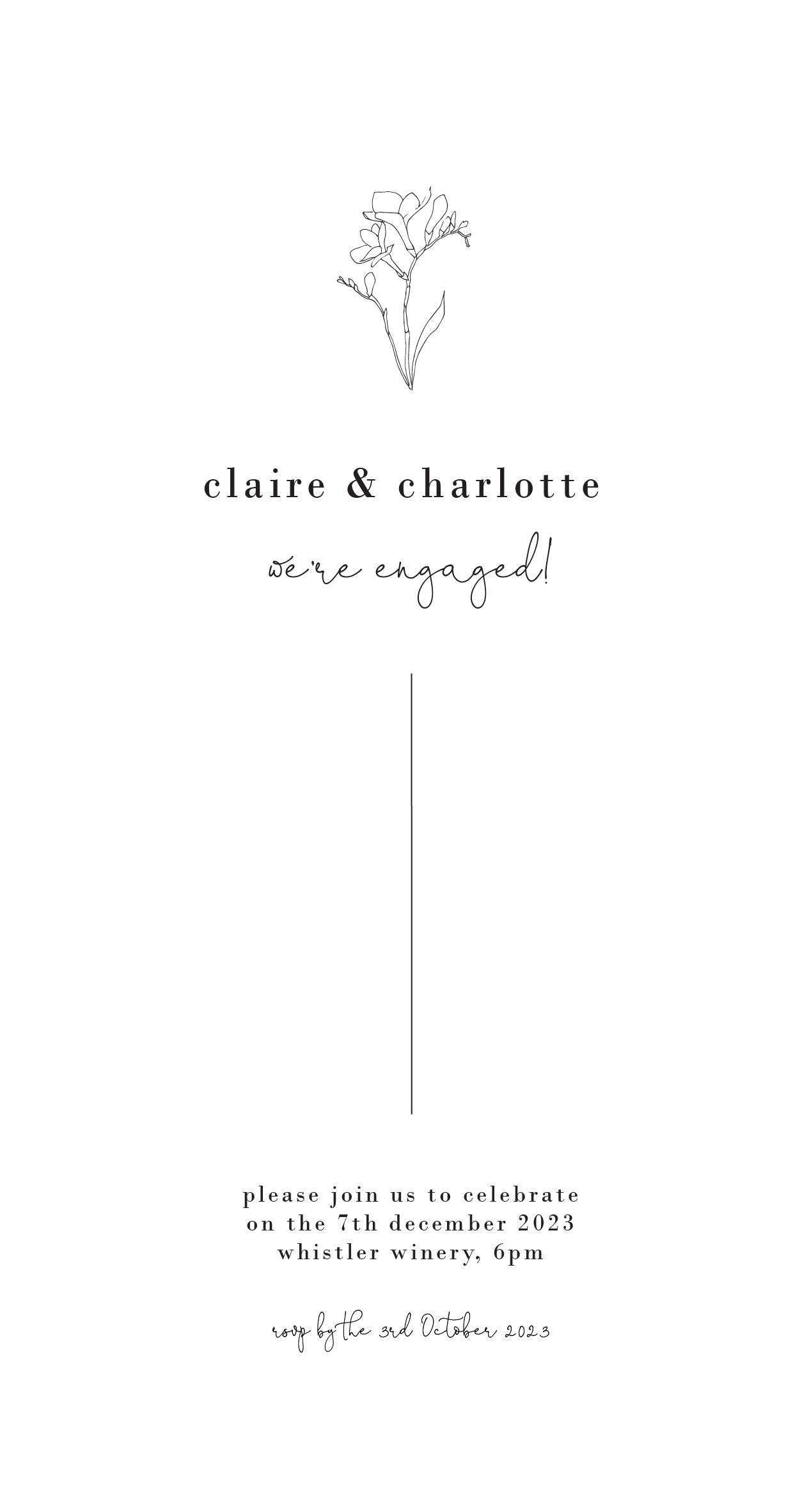 Dainty Flower Engagement Invitations by Lauren D.