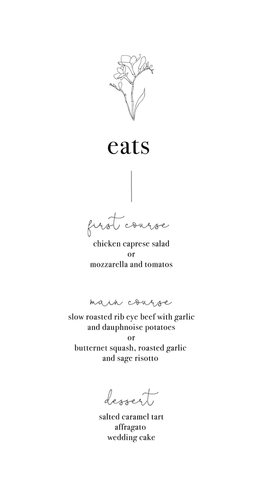 Dainty FlowerMenu Cards by Lauren D.