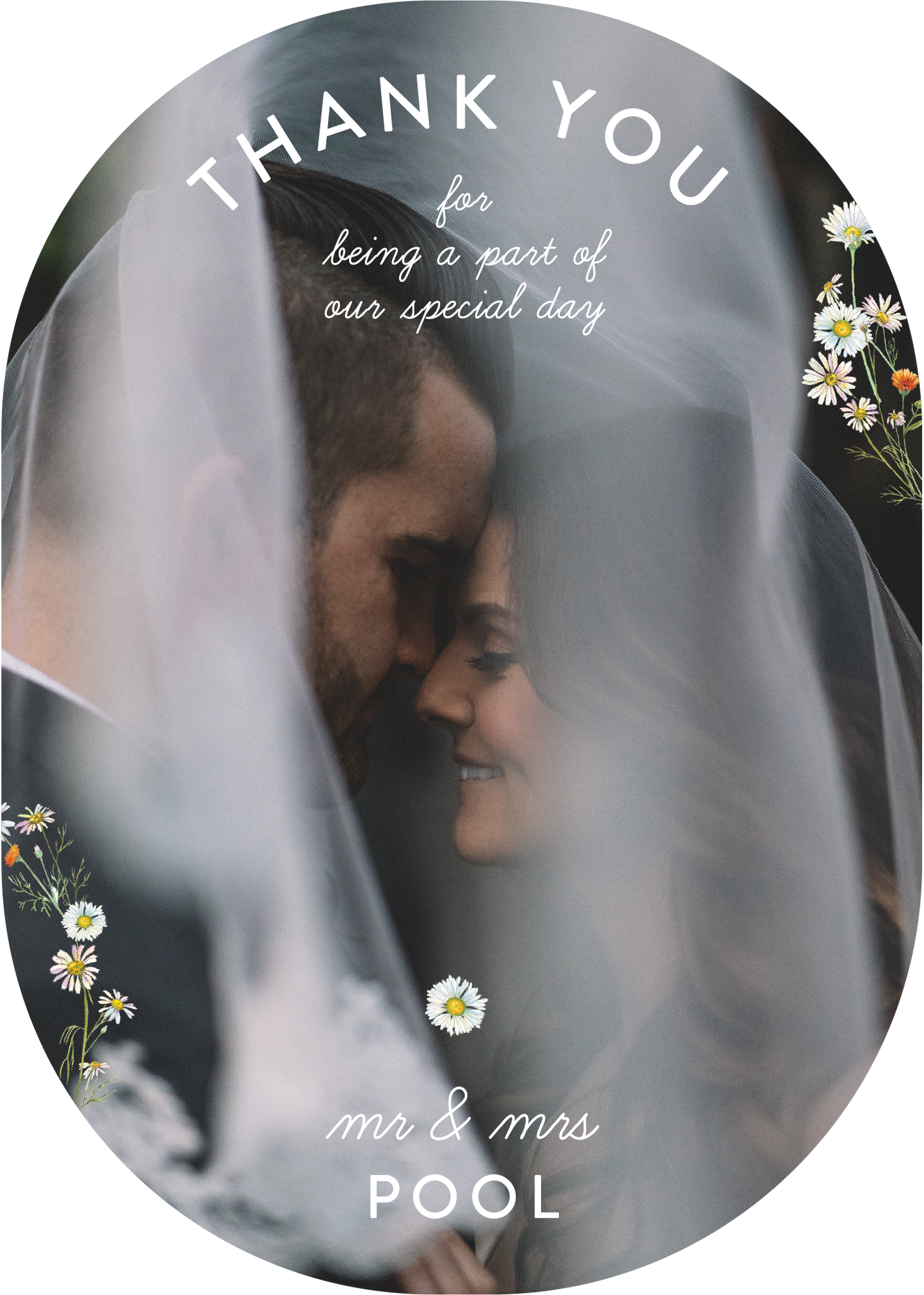 Dancing Daisy Thank You Card by Inggrid H.