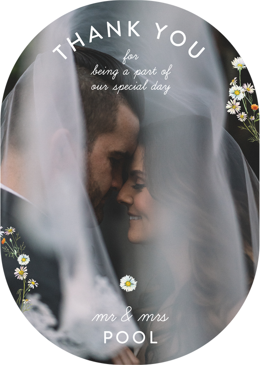 Dancing Daisy Thank You Card by Inggrid H.