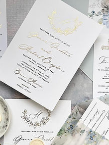 Gold Foil Botanical Floral Wedding Crest Wedding Invitations 16
