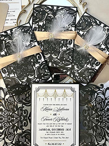 Gatsby Art Deco Lasercut Gatefold Wedding Invitations 505