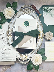 Gold Foil Botanical Crest with Wax Seal Wedding Invitations 10