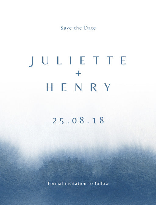 Deep Blue Save The Date Cards by Nicole C.