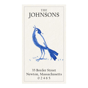 Delftware Bird Panoramic Return Address Labels