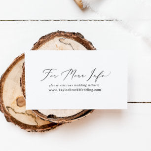 Delicate Black Calligraphy Wedding Website Enclosure Card
