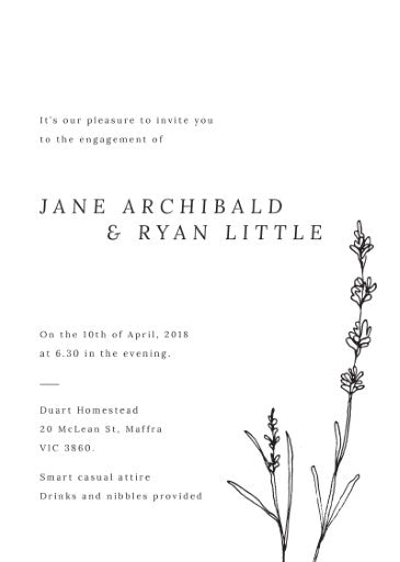 Delicate Lavender Engagement Invitations by Nicole C.