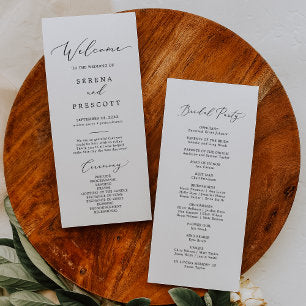 Delicate Printable or Printed Wedding Program