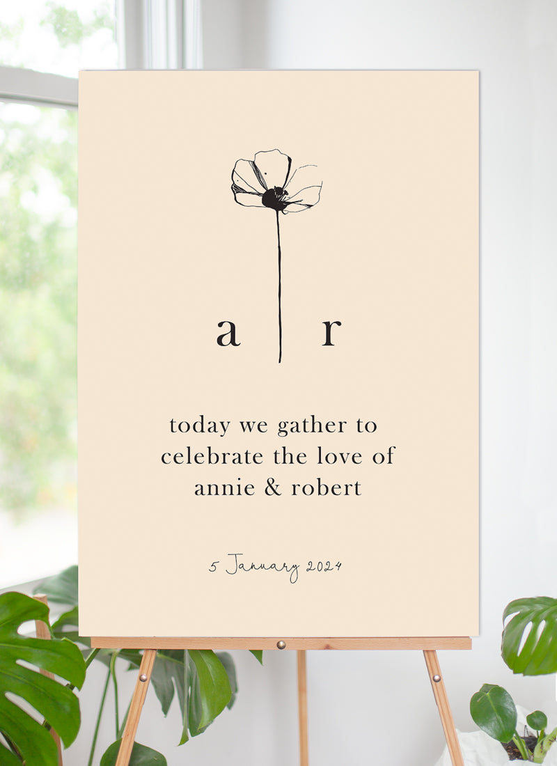 Delicate Poppy Wedding Sign by Lauren D.