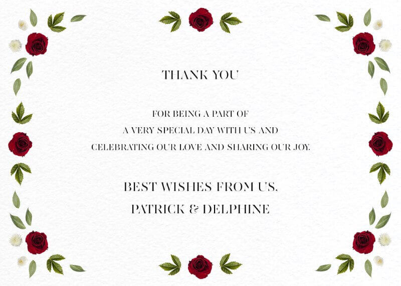 Delphine Rouge Thank You Card by Tenille R.