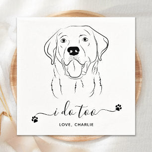 Dog Wedding I Do Too Personalize Labrador Cocktail Napkins
