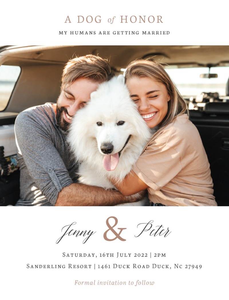 Dog Of Honor Save The Date Cards by Inggrid H.