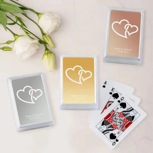 Double Hearts Metallic Playing Cards