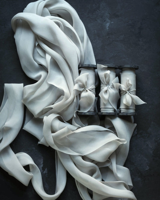 Dove Gray {Sheer} Silk Ribbon