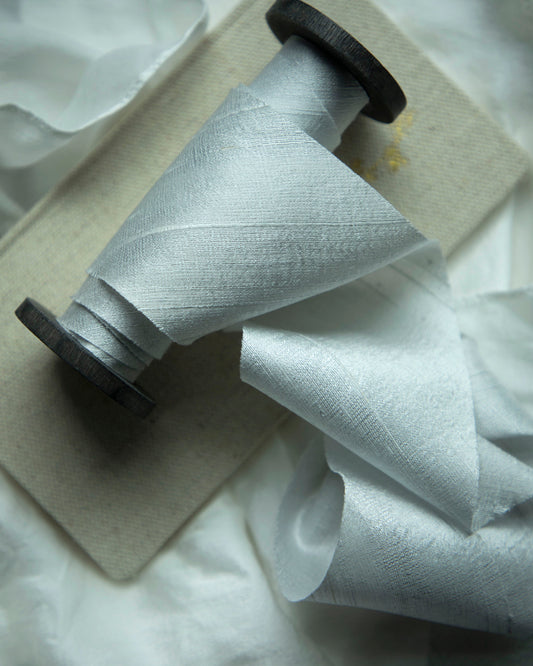 White Whisper {Dupioni} Silk Ribbon