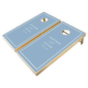 Dusty Blue Personalized Wedding Cornhole Set