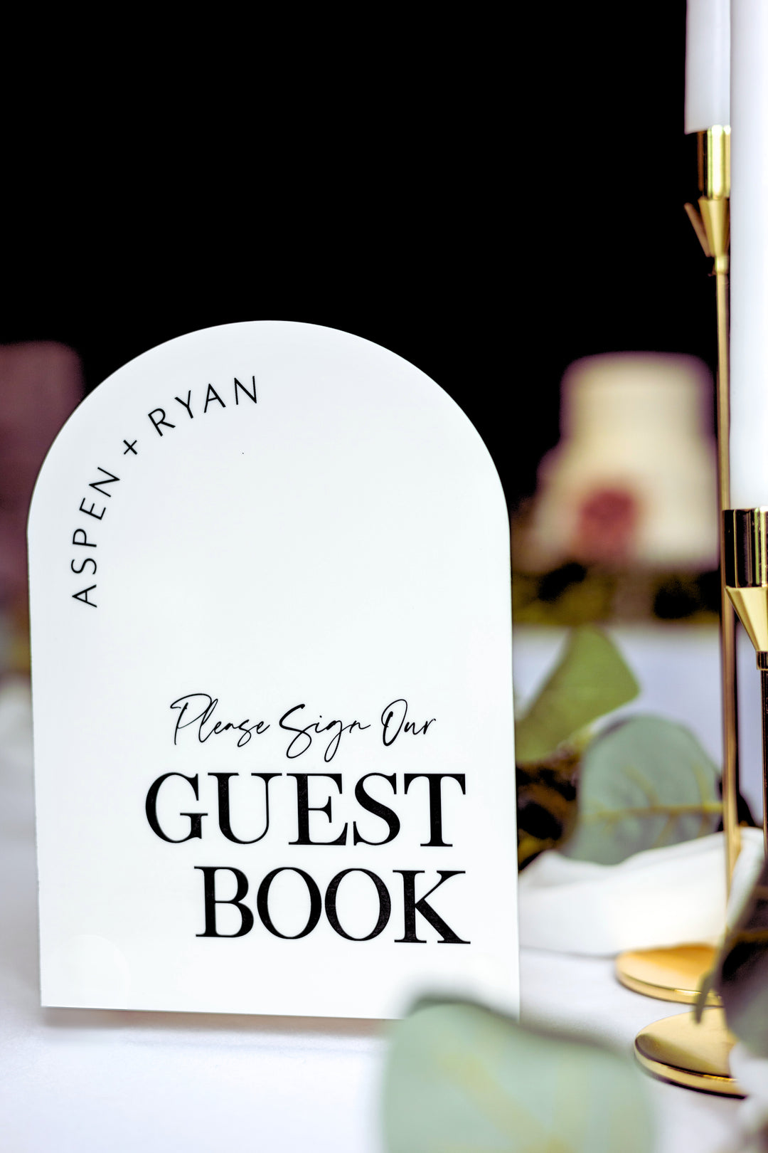 Personalized Please Sign Our Guestbook Sign Modern Acrylic Guestbook Sign, Guestbook Table Sign, Wedding Table Top Sign, Sign Guestbook Arch