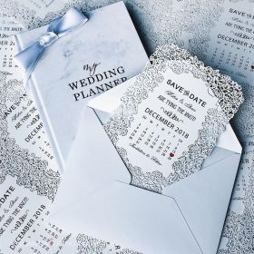 Elegant Floral Laser Cut Wedding Save The Date Cards Swtd011