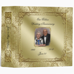 Elegant 50th Wedding Anniversary Photo 2" Binder