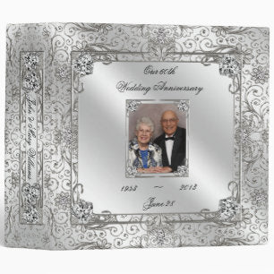 Elegant 60th Wedding Anniversary 2" Photo Binder