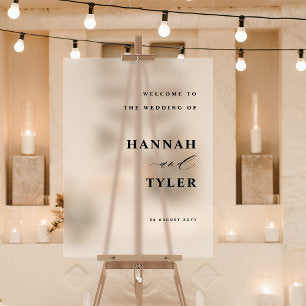 Elegant and Modern Wedding Welcome Frosted Acrylic Sign