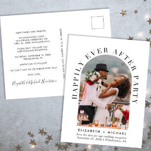 Elegant Arch Photo Wedding Reception Save The Date Announcement Postcard