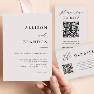 Elegant Calligraphy Simple Wedding Invitation