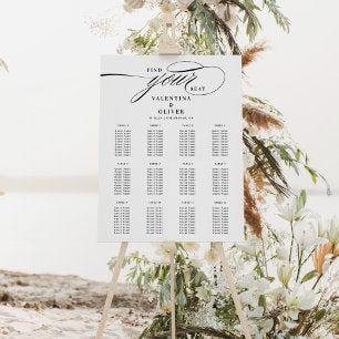 Elegant Calligraphy Wedding Seating Chart Foam Board