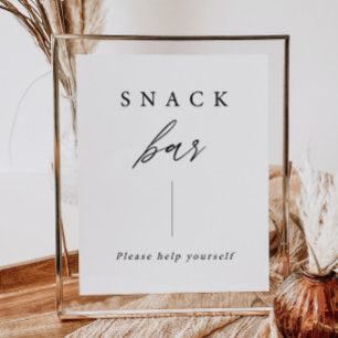 Elegant Calligraphy Wedding Snack Bar Sign Poster
