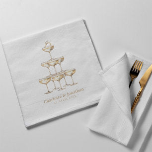Elegant Champagne Stylish Retro Napkins