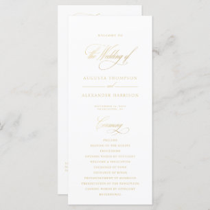 Elegant Classic Gold Imitation Wedding Program